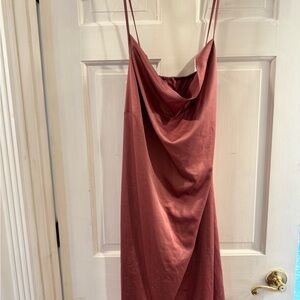 Lane Bryant Pink Slip Dress Cowl Neck Midi